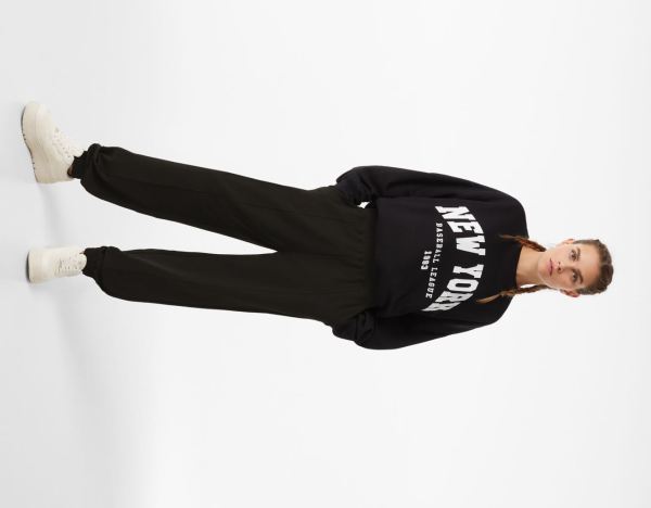 Bershka Boxing Sweat Broek Dames Zwart | ohdgtfwhugk