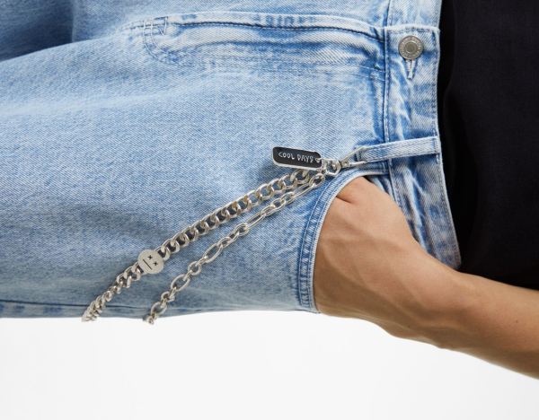 Bershka Chain Key Ring Riemen Heren Zilver | a7Xw32xk4Mf