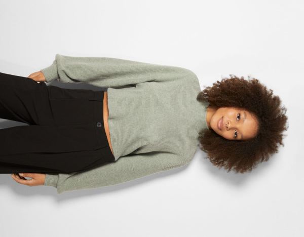 Bershka Cropped Long Sleeve Top With A High Neck Gebreide Kleding Dames Groen | cwB7eJ8cMZ3