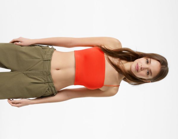 Bershka Cropped Tank Topjes Dames Rood | N7GCfXpPJz3