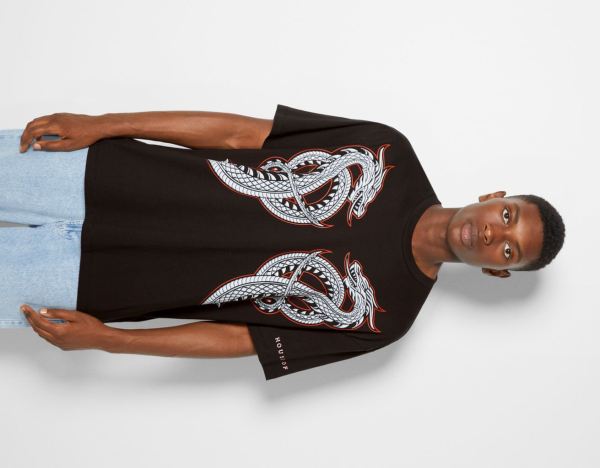 Bershka House Of Dragons Oversize Boxy-fit T-shirts Heren Zwart | m9tCrwxrsI0