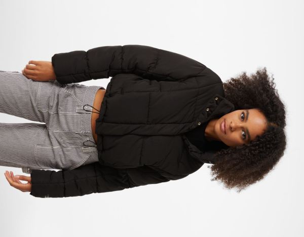 Bershka Kort Puffer Jassen Dames Zwart | 1ctxMxvvEYc