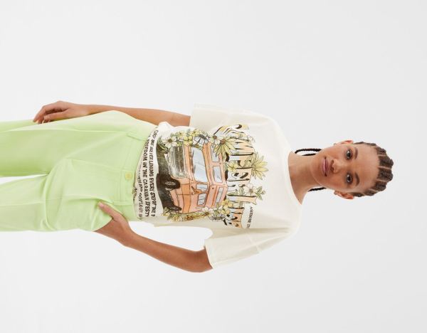 Bershka Kort Sleeve With Print T-shirts Dames Wit | uBSGEJWVnm6