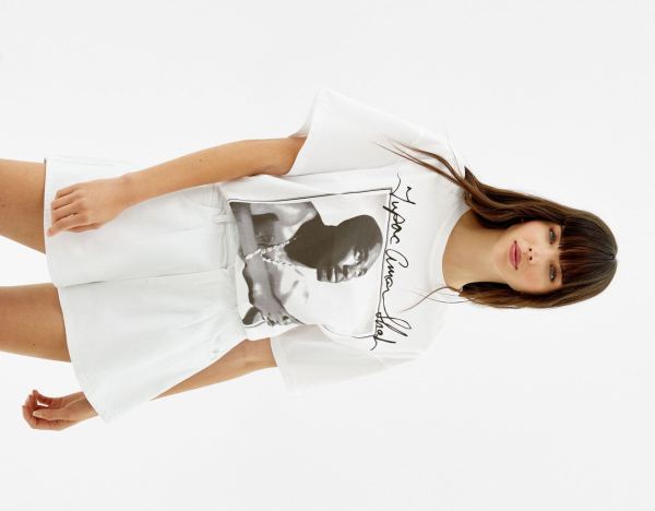 Bershka Kort Sleeve With Tupac Print T-shirts Dames Wit | as8aoulEC8l