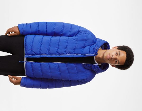 Bershka Lichtgewicht Puffer Donzen Jassen Heren Blauw | X8wnWfxR5IC