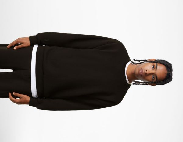 Bershka Oversize Crew Neck Sweatshirts Heren Zwart | VHqh3IKtooY