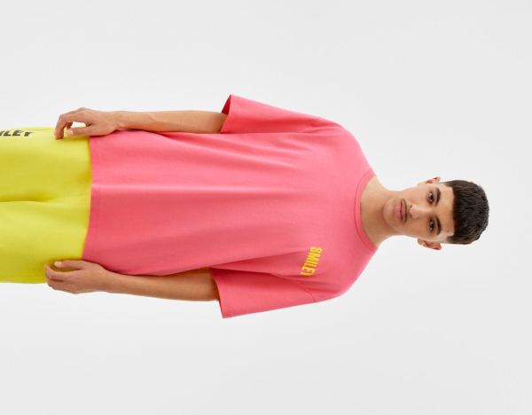 Bershka Oversize Kort Sleeve Smiley® T-shirts Heren Koraal | y3lTk9f178s