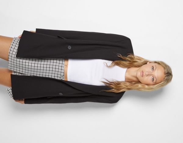 Bershka Tailored Blazer With Buttons Bovenkleding Dames Zwart | AMrUYw28LnK