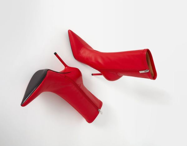 Bershka Tailored High-heel Enkellaars Dames Rood | yJVKSirf6BT