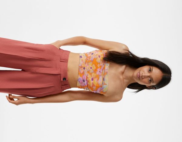 Bershka Tulle Bandeau Topjes Dames Oranje | 2UMvuIl1y1A