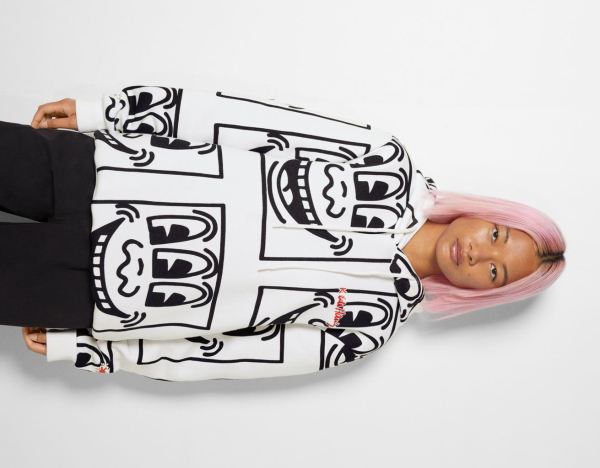 Bershka With Keith Haring Print Hoodie Dames Wit | Vi3YzJkTkmD