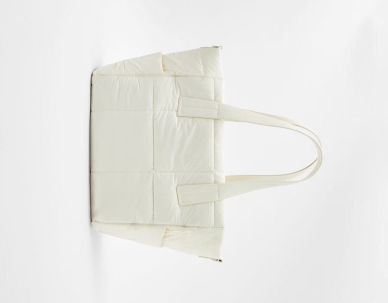 Bershka Basic Nylon-style Tote Tassen Dames Beige | UEsiTpslwFw