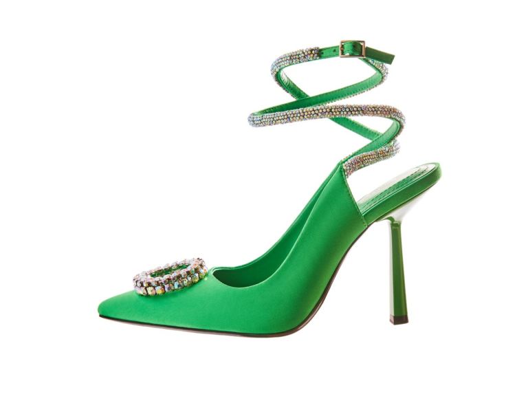 Bershka Bejeweled High-heel Slingback Hakken Schoenen Dames Groen | bOhN792JqBr