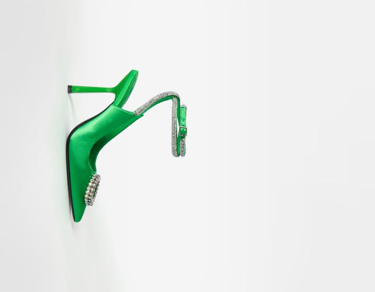 Bershka Bejeweled High-heel Slingback Hakken Schoenen Dames Groen | bOhN792JqBr