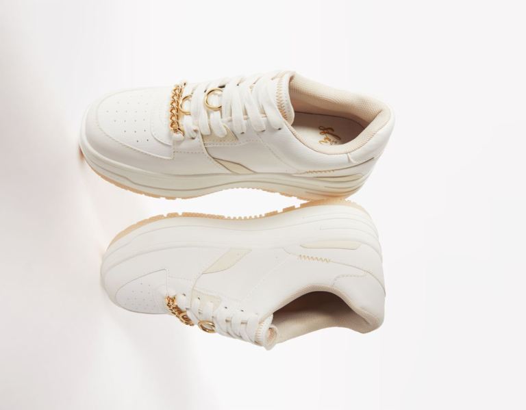 Bershka Bejeweled Platform Sneakers Dames Wit | qLZdPweeKYx