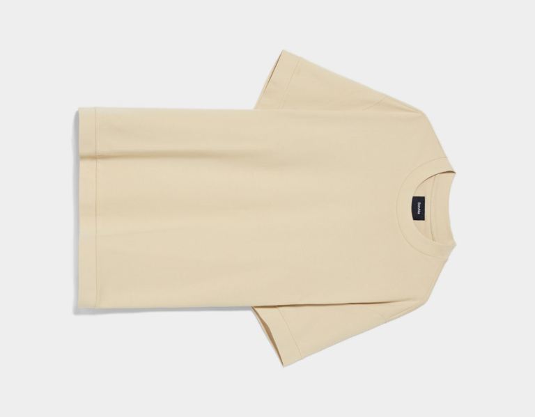 Bershka Boxy-fit Kort Sleeve T-shirts Heren Beige | QAq8Qzig27T