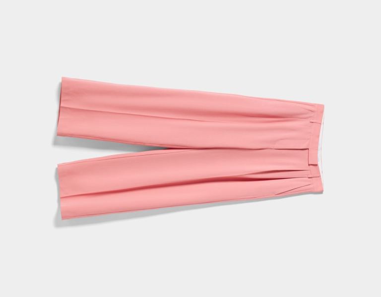 Bershka Brede-leg Dad-fit Tailored Pants Pakken Dames Roze | IcodgT8Eibk