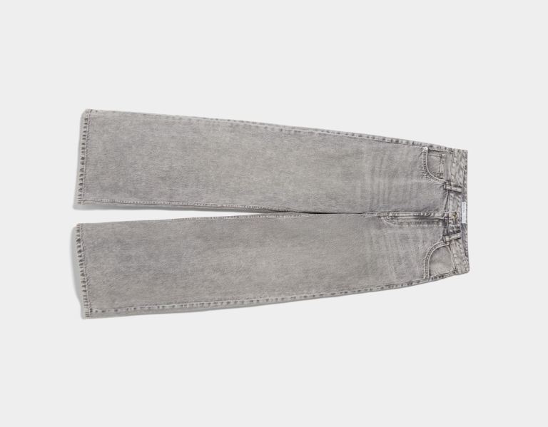 Bershka Brede-leg Jeans Dames Grijs | gEaYLGFpY1W