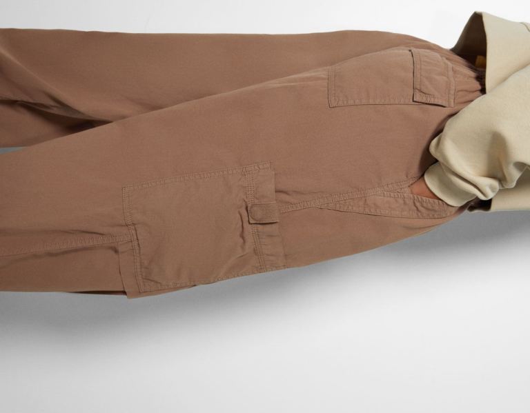 Bershka Cargo Parachute Broek Dames Bruin | UzByuetYmMI