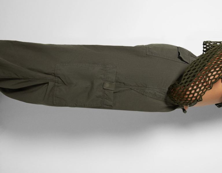 Bershka Cargo Parachute Broek Dames Khaki | lHeOo5uPeWI