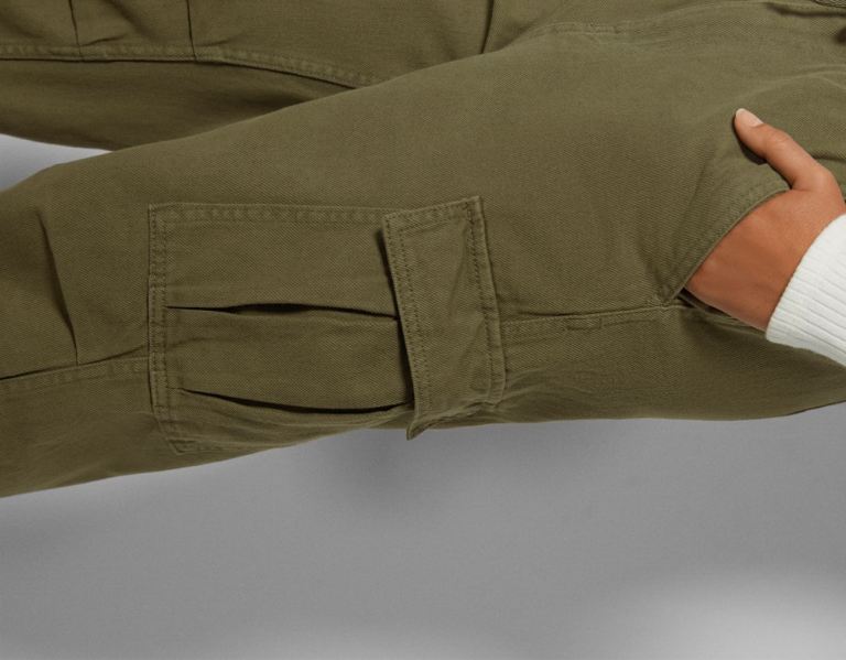 Bershka Cargo Parachute Jeans Broek Dames Khaki | mZCzZ1yNmv4