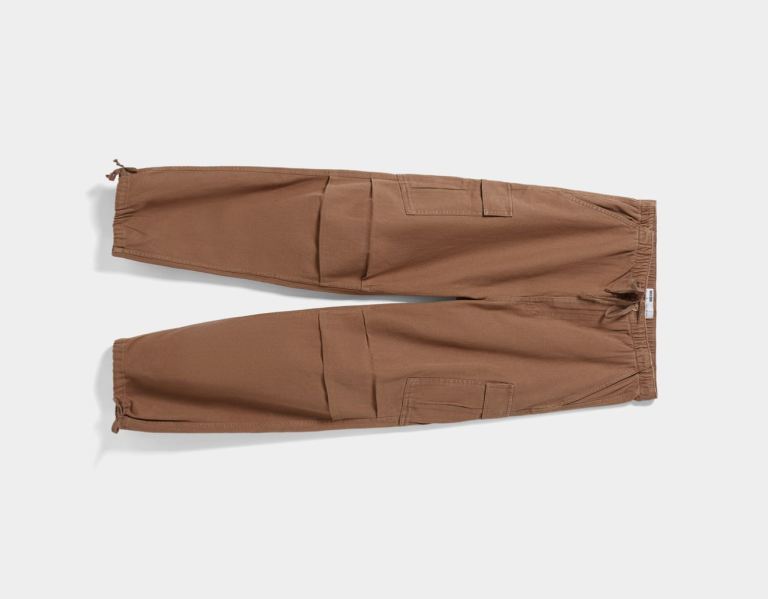 Bershka Cargo Parachute Jeans Broek Heren Bruin | PFyG2LFrfOj