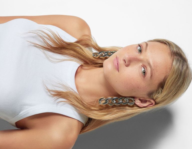 Bershka Chain Earrings Sieraden Dames Zilver | BbtLfTFyca8