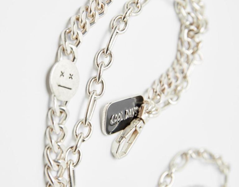 Bershka Chain Key Ring Riemen Heren Zilver | a7Xw32xk4Mf