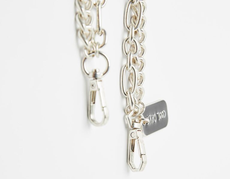 Bershka Chain Key Ring Riemen Heren Zilver | a7Xw32xk4Mf