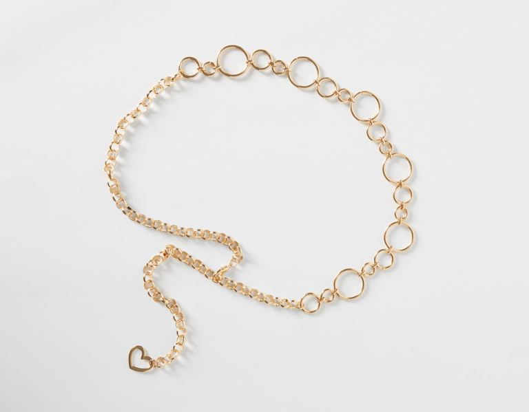 Bershka Chain With Rings Riemen Dames Goud | 5ijgEj1Pq3U