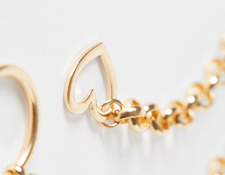 Bershka Chain With Rings Riemen Dames Goud | ezdQseh8Jci