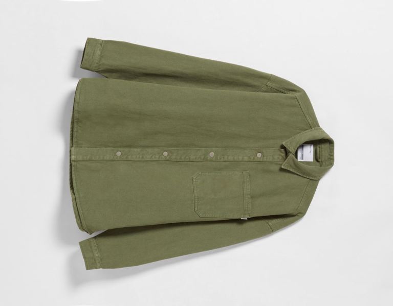 Bershka Colored Denim Overshirts Heren Khaki | NRA8ExiAHdx