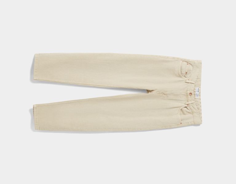 Bershka Colored Rechtdoor-fit Vintage Jeans Heren Beige | mUHSrUO6idY