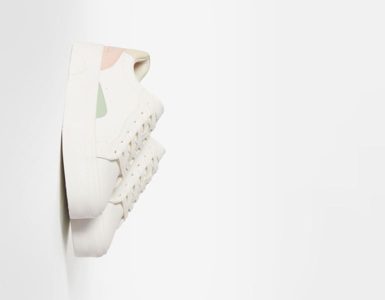 Bershka Contrast Platform Sneakers Dames Wit | lJCfuscLqej