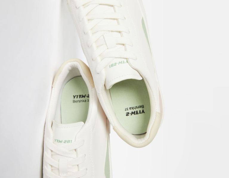 Bershka Contrast Platform Sneakers Dames Wit | lJCfuscLqej