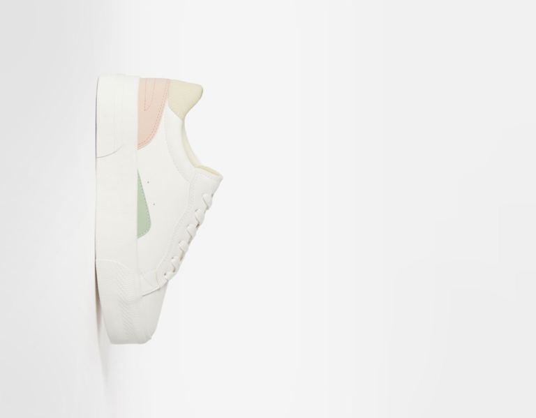 Bershka Contrast Platform Sneakers Dames Wit | lJCfuscLqej