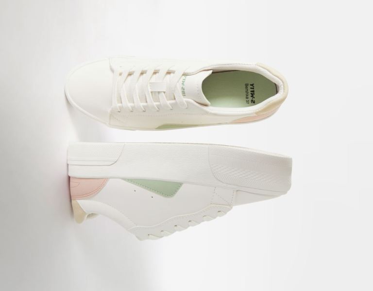 Bershka Contrast Platform Sneakers Dames Wit | lJCfuscLqej