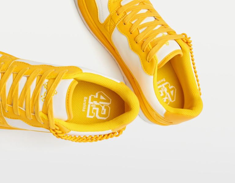 Bershka Contrasting Chain Sportschoenen Heren Geel | 9jz3sksRWsZ