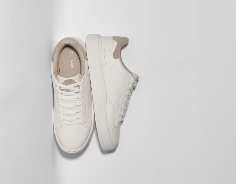 Bershka Contrasting Sportschoenen Heren Wit | ArRVPaV4V7H