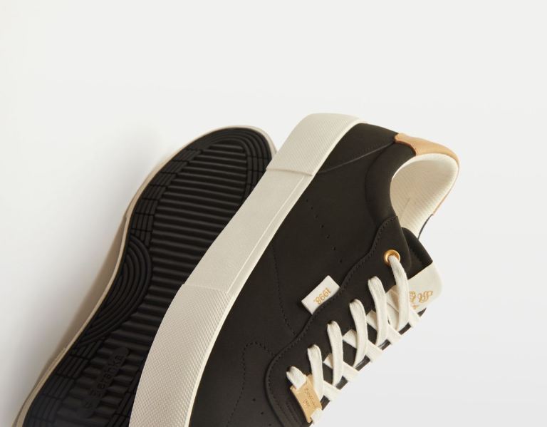 Bershka Contrasting Sportschoenen Heren Zwart | h0OR9G1NGag