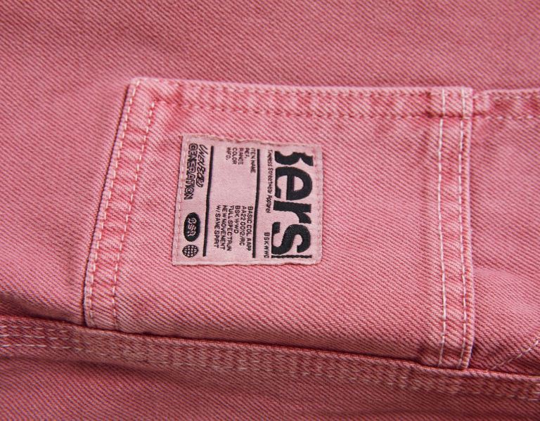 Bershka Contrasting Thread Carpenter Bermuda Korte Broek Heren Roze | Bqe8iXBQBFf