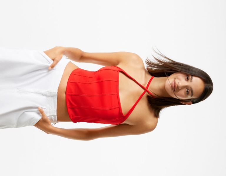 Bershka Corset Topjes Dames Rood | xpimbOfr3Qh