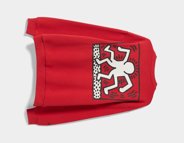 Bershka Crew Neck With Keith Haring Print Sweatshirts Heren Donkerrood | Z4TBMWkRFqU