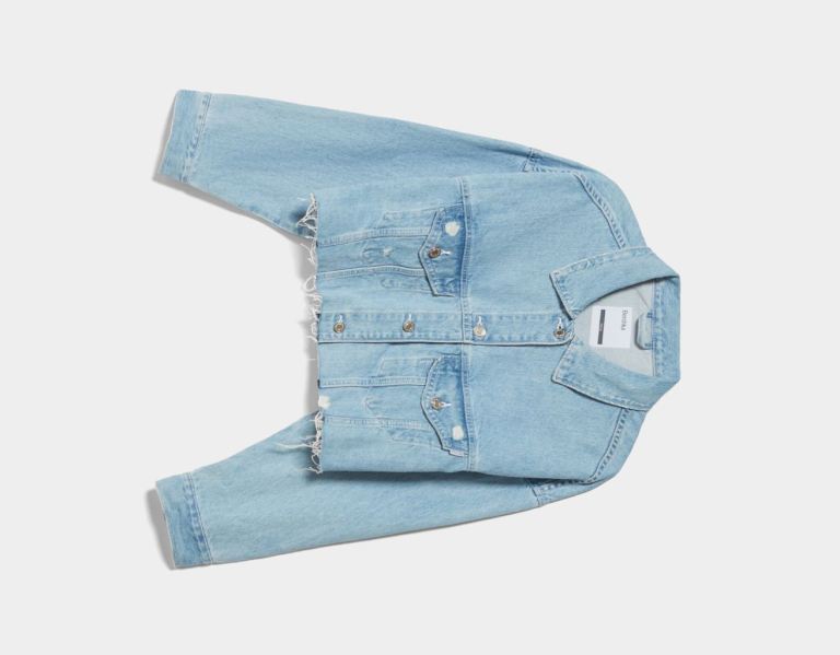 Bershka Cropped Denim Jassen Dames Lichtblauw | NiQCew9HV7Z