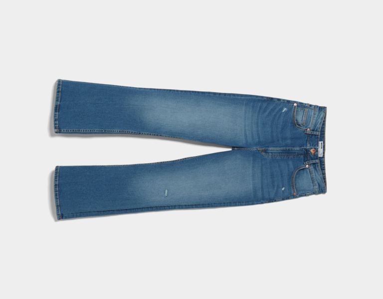 Bershka Cropped Flared Jeans Dames Blauw | qa4QE6HcE9n