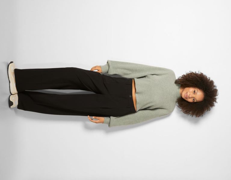 Bershka Cropped Long Sleeve Top With A High Neck Cardigan Dames Groen | sYCXFskT6qy