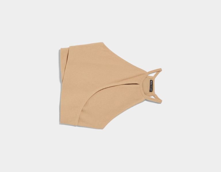 Bershka Crossed With Straps Topjes Dames Bruin | wEzxZmk5Vcm