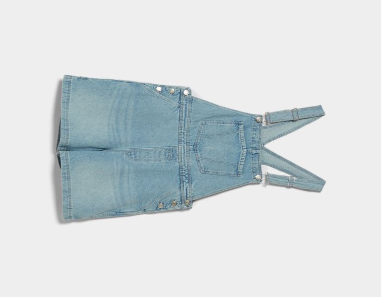 Bershka Denim Overalls With Carpenter Details Jurken Dames Lichtblauw | AL451fHicUo