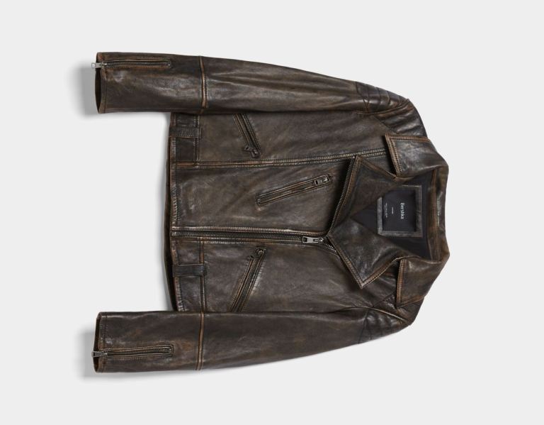 Bershka Distressed Leren Biker Jassen Dames Zwart | FX12JVK2Lih