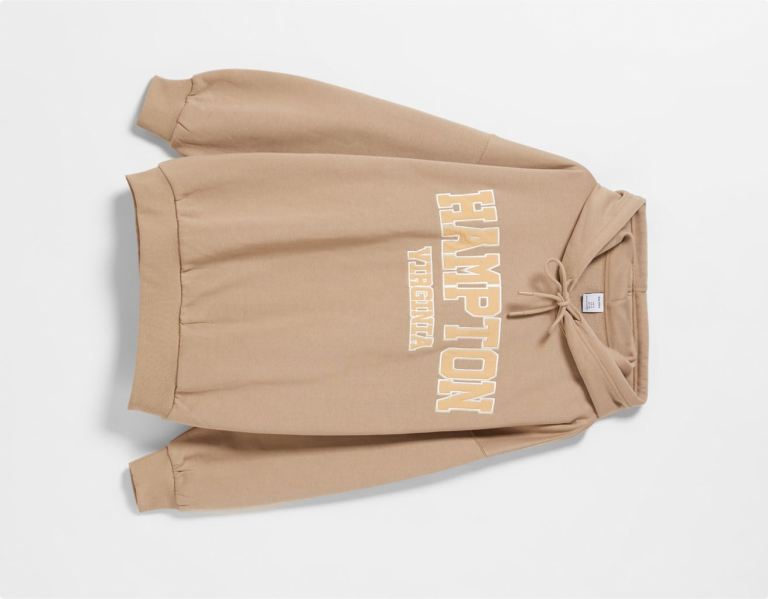 Bershka Embroidered Oversize Sweatshirts Dames Bruin | gPORxDFNagm